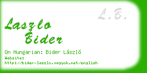 laszlo bider business card