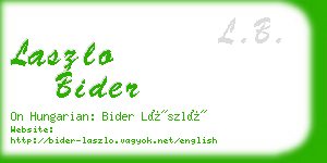 laszlo bider business card